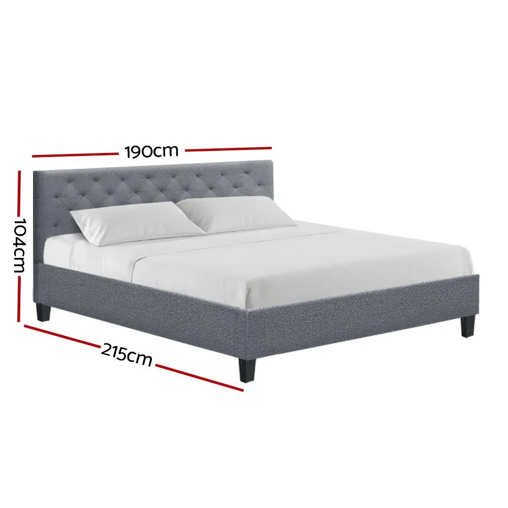 Preston King Bed Frame Grey
