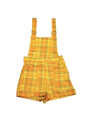 Primary Plaid Overall Shorts