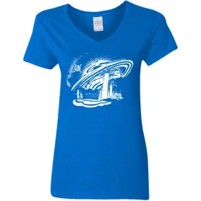 Rick And Morty Dimension 35-c Black And White Women V-Neck T-Shirt