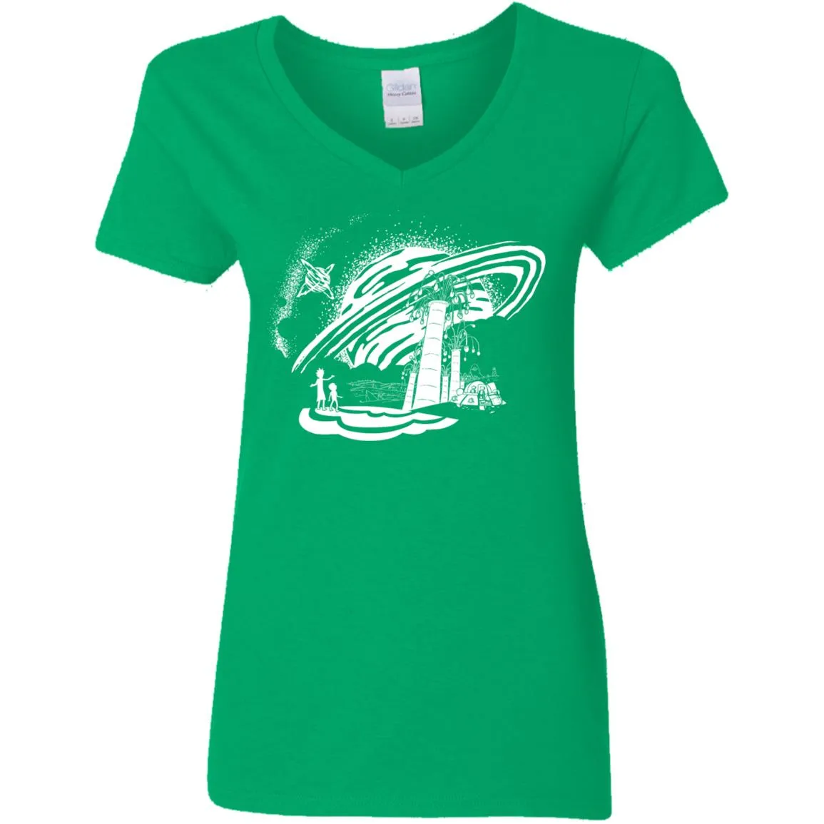 Rick And Morty Dimension 35-c Black And White Women V-Neck T-Shirt