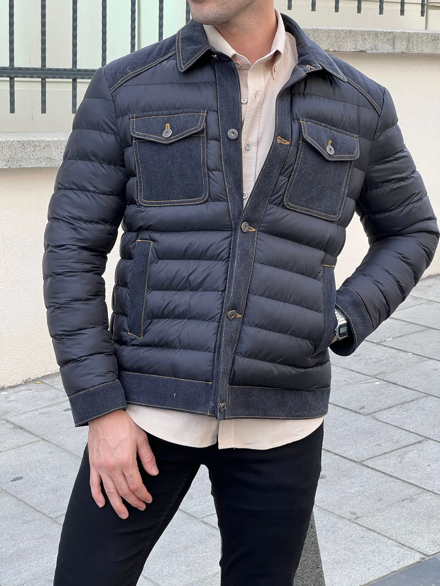 Rony Black Slim Fit Coat