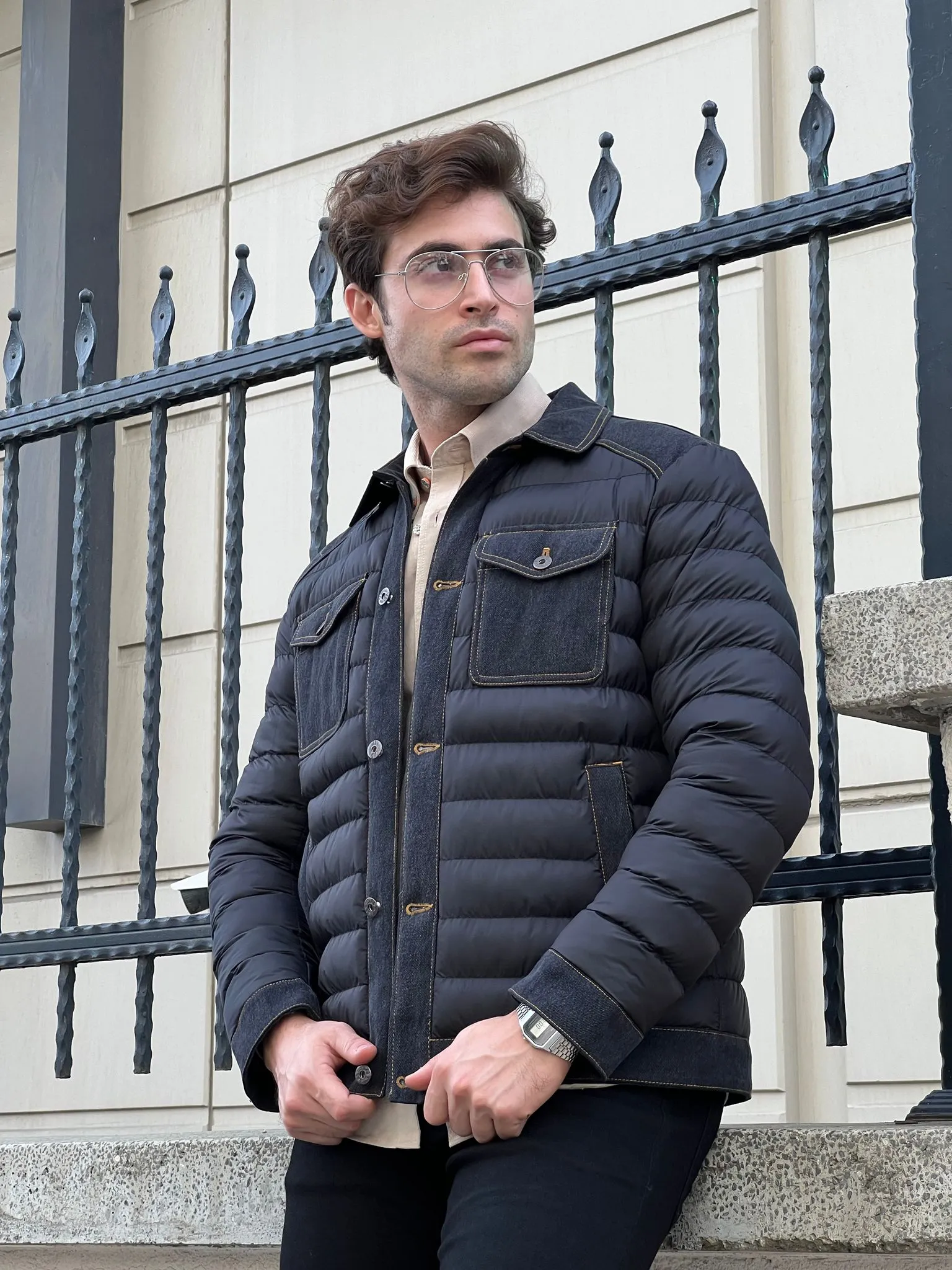 Rony Black Slim Fit Coat