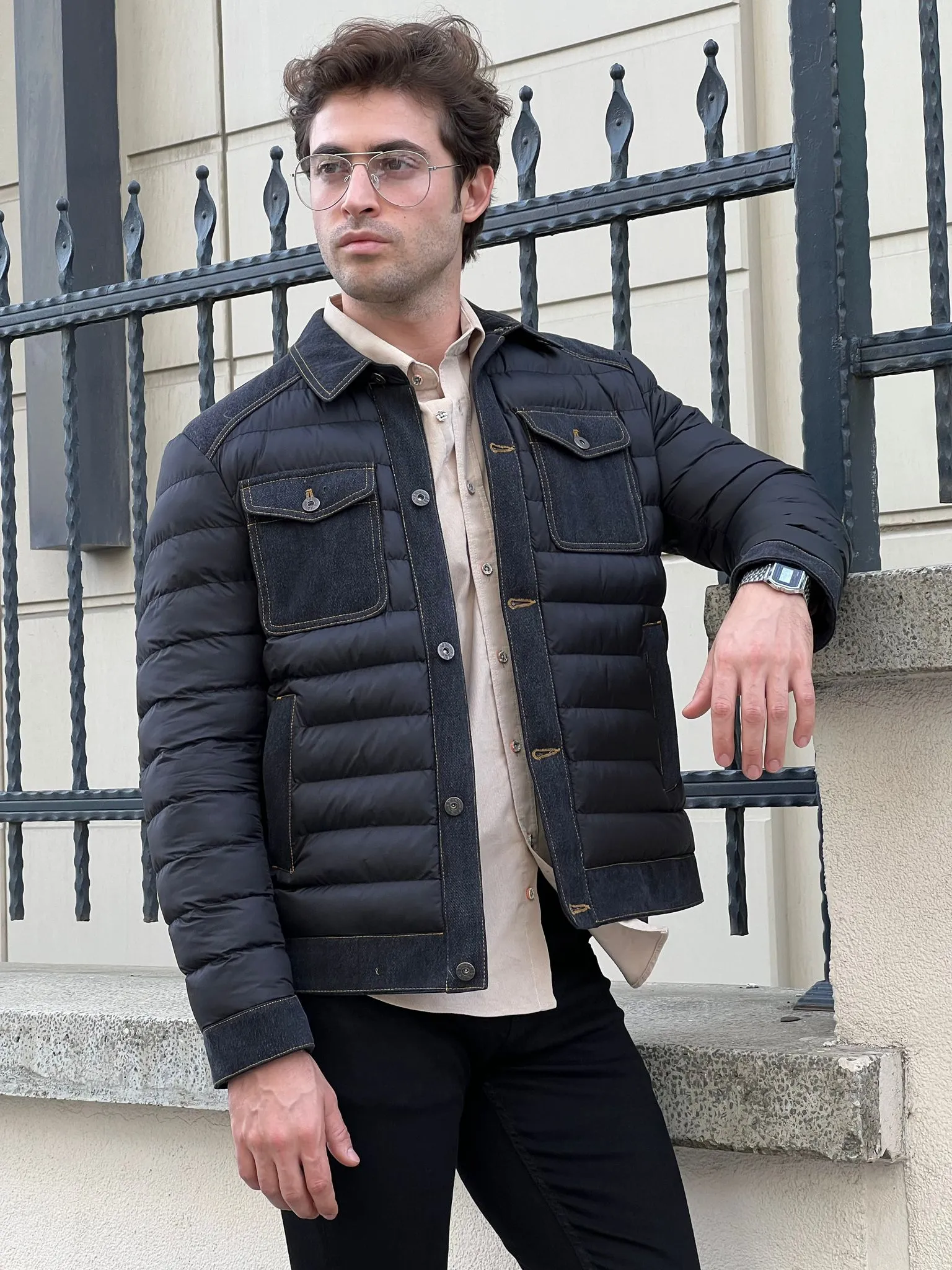 Rony Black Slim Fit Coat