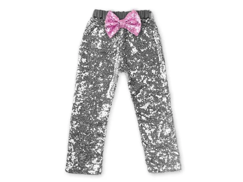 SALE Girl's Silver Sequin Pants