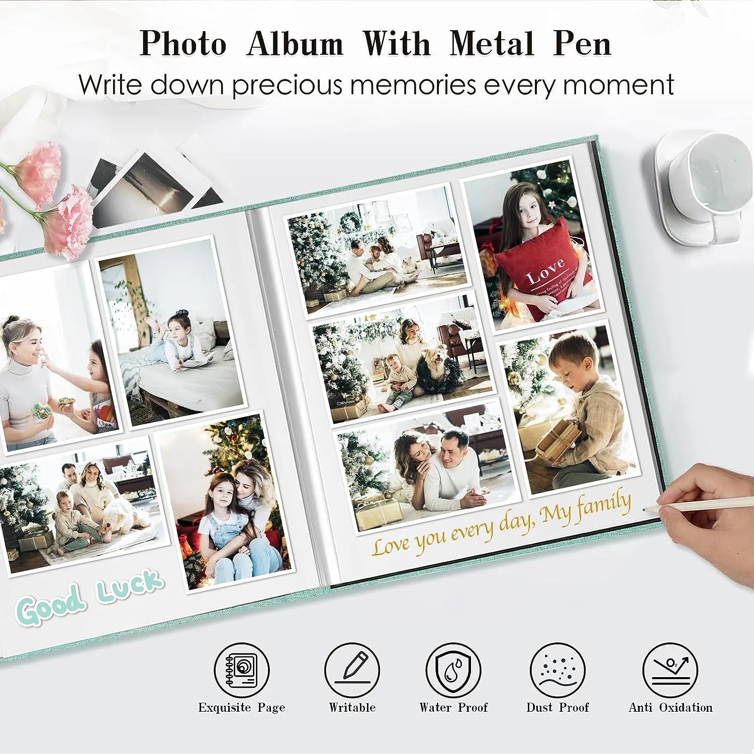 Self Adhesive Linen Photo Album With Window Pocket - 80Pages