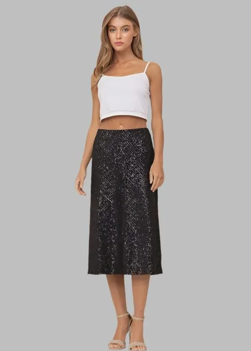 Sequin Midi Skirt