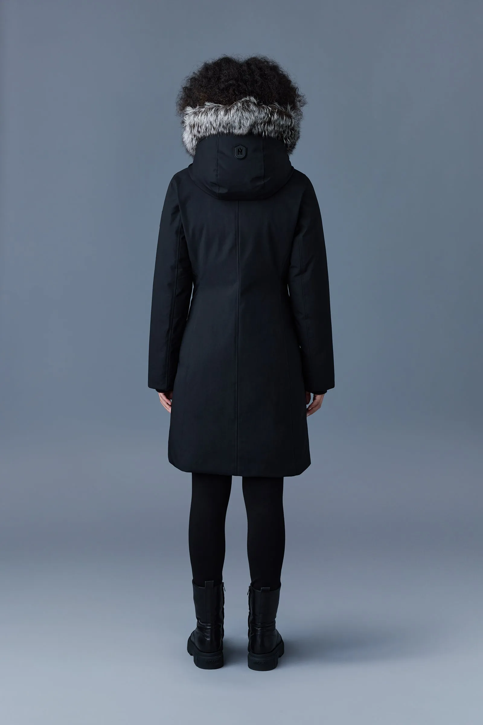 Shiloh 2-in-1 Down Coat Bib Silver Fox Fur
