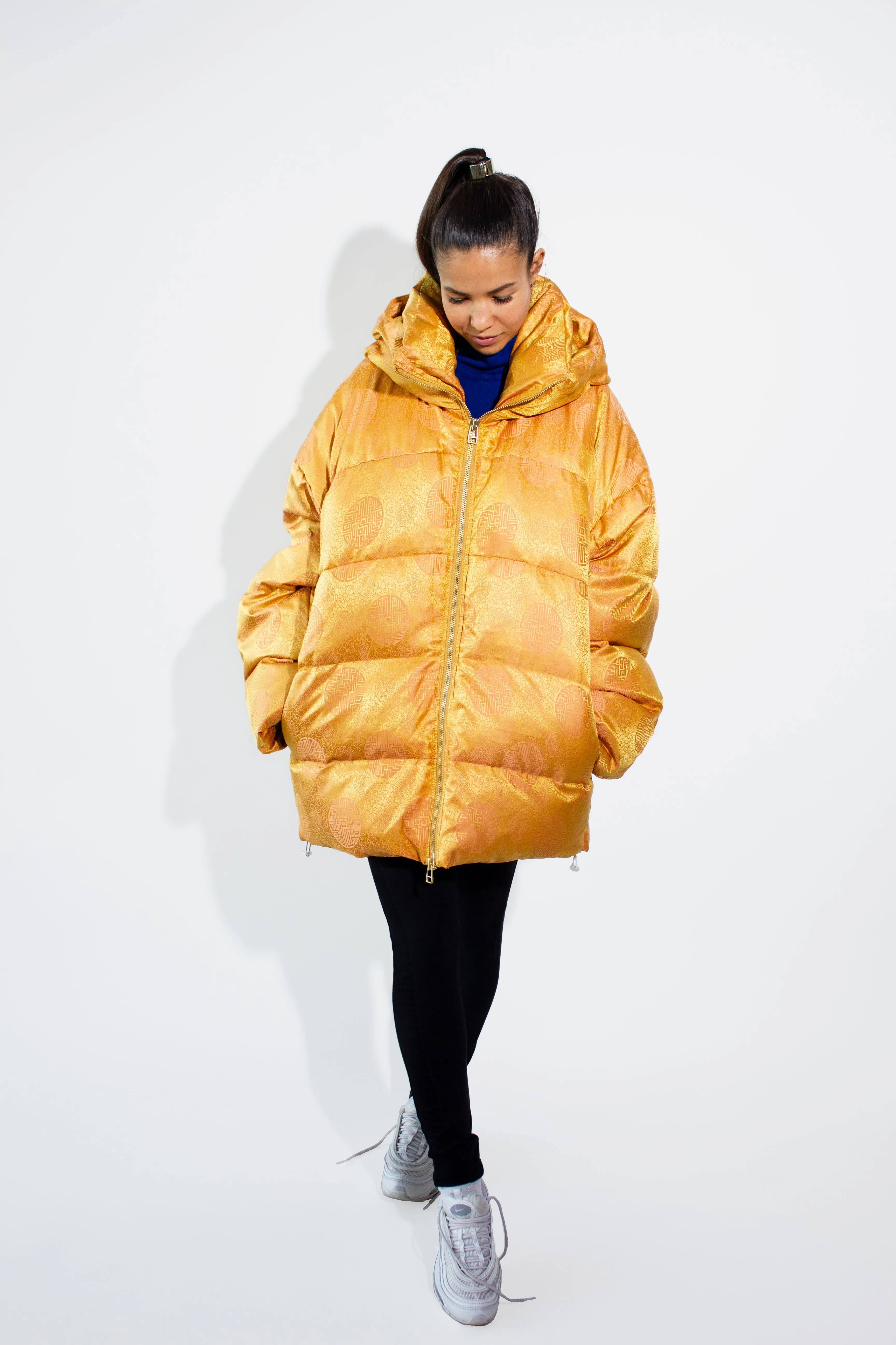 Silk Round Back Down Jacket