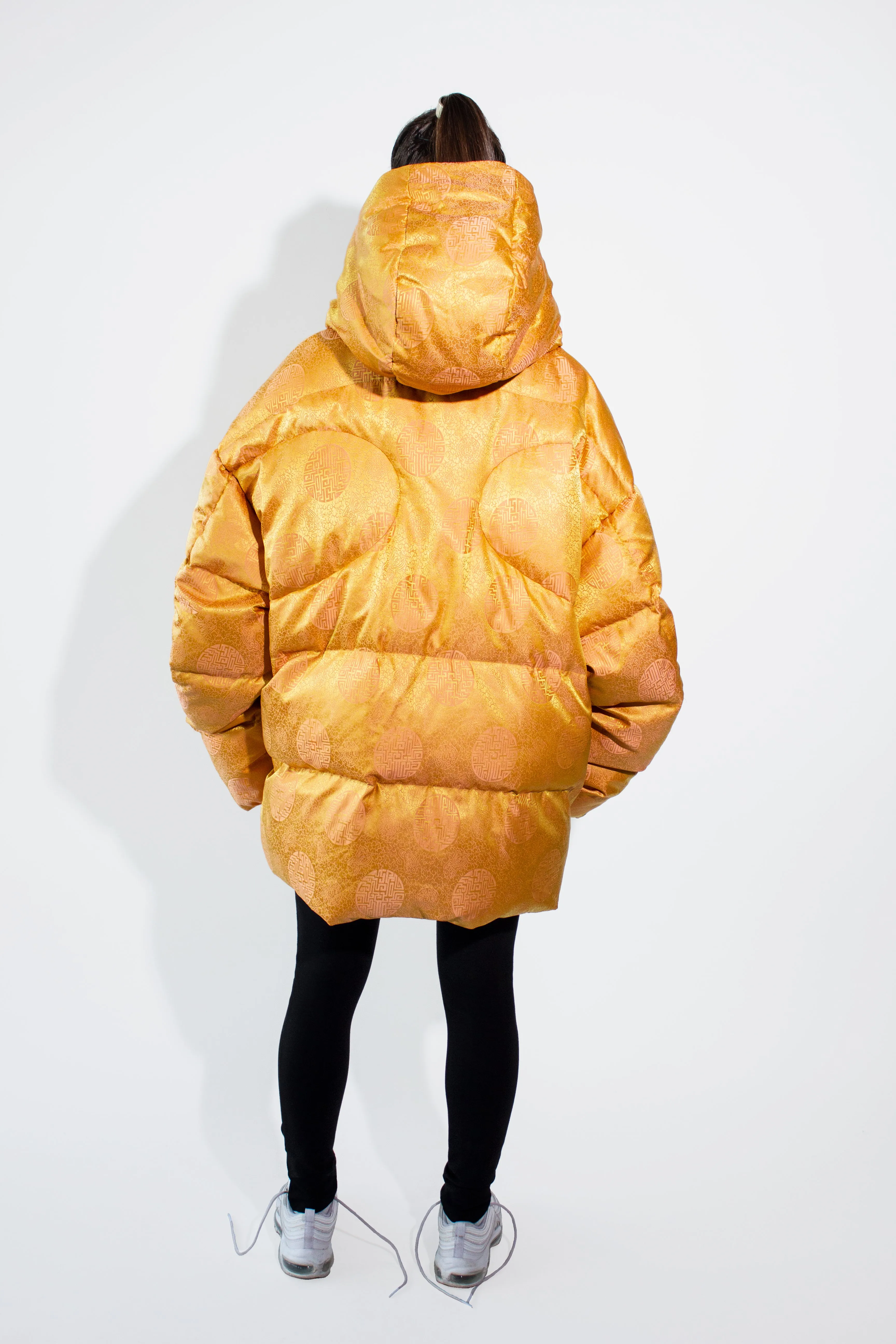 Silk Round Back Down Jacket