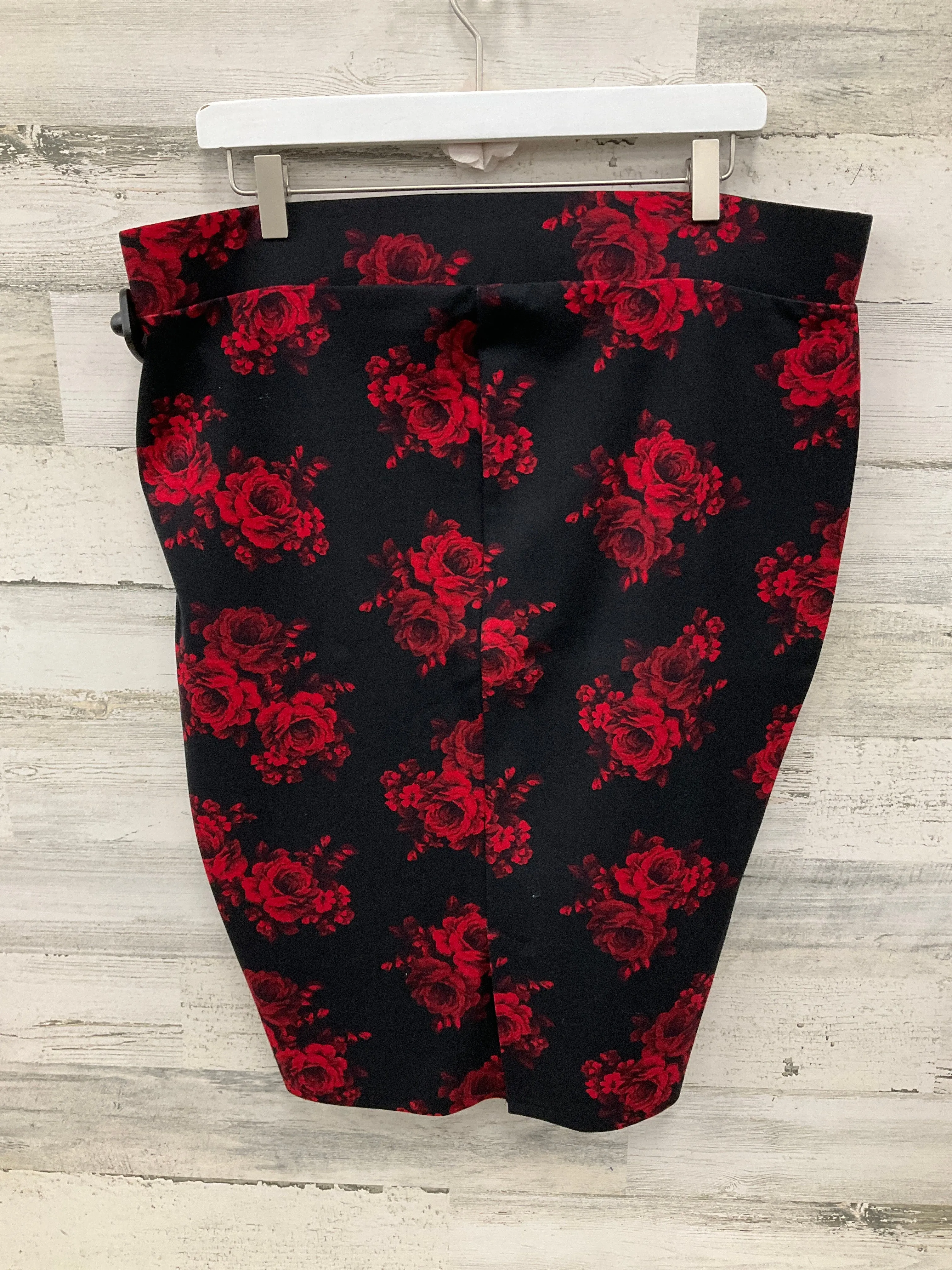 Skirt Midi By Torrid In Black & Red, Size: 2x