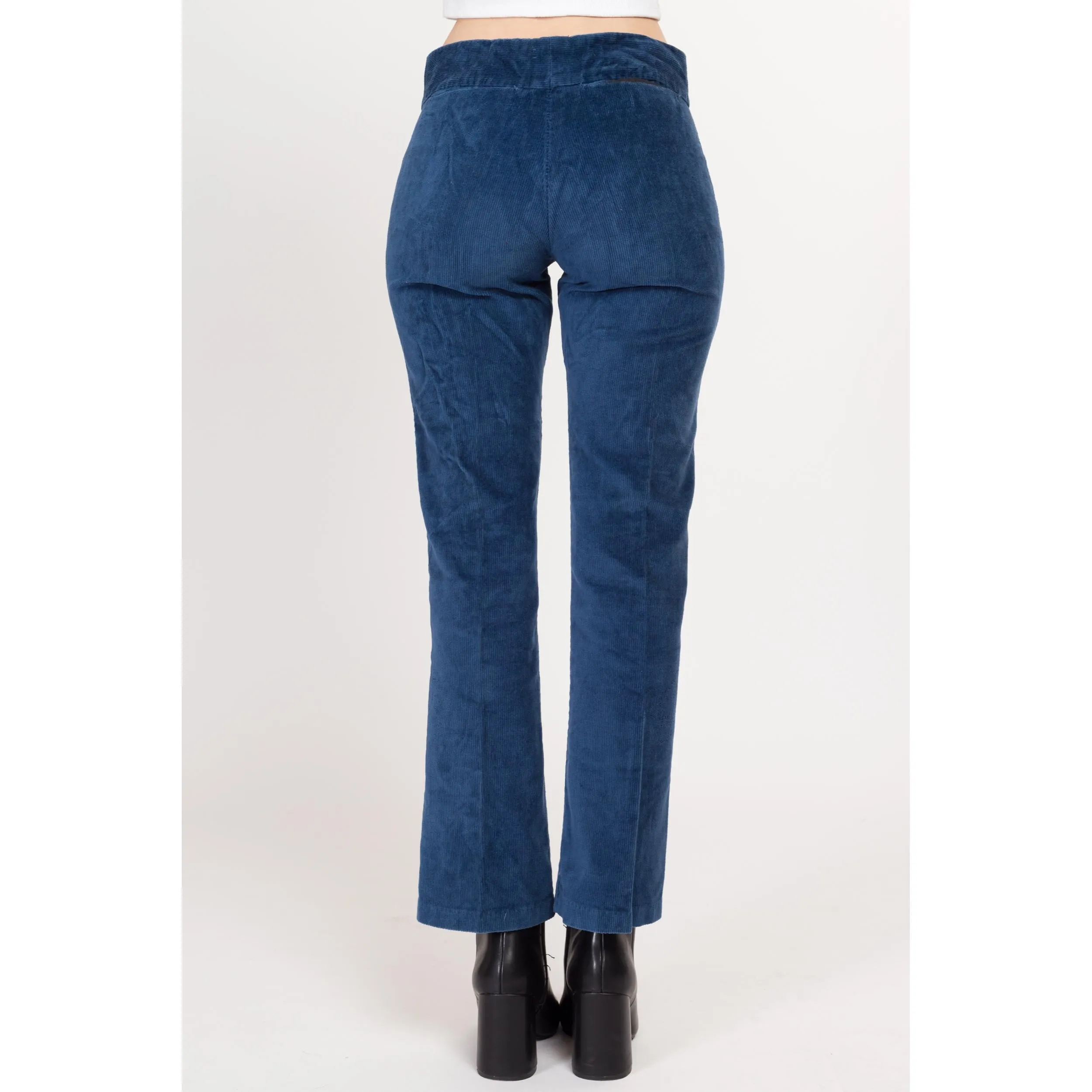 Small 70s Blue Corduroy Kick Flare Pants