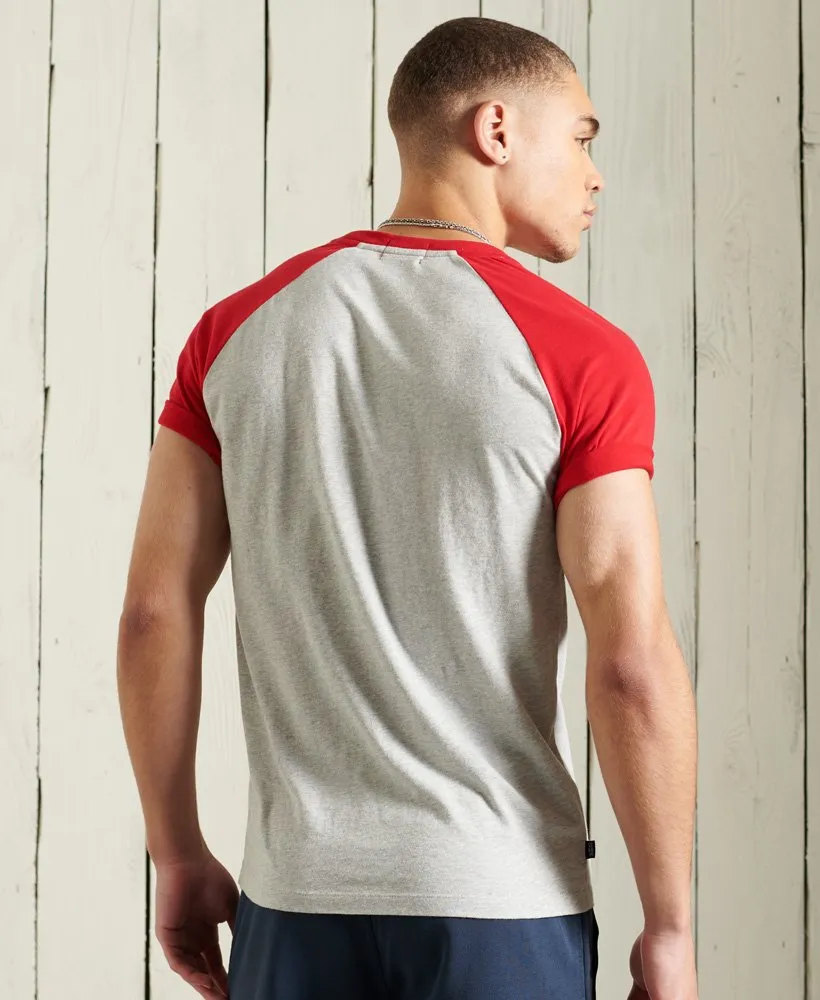 Superdry Organic Cotton Baseball T-Shirt - Light Grey Marl