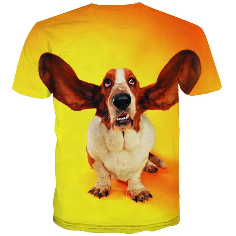 t shirt dog Puppy Cute animal Print clothes Cool big Smart dogs male art costume