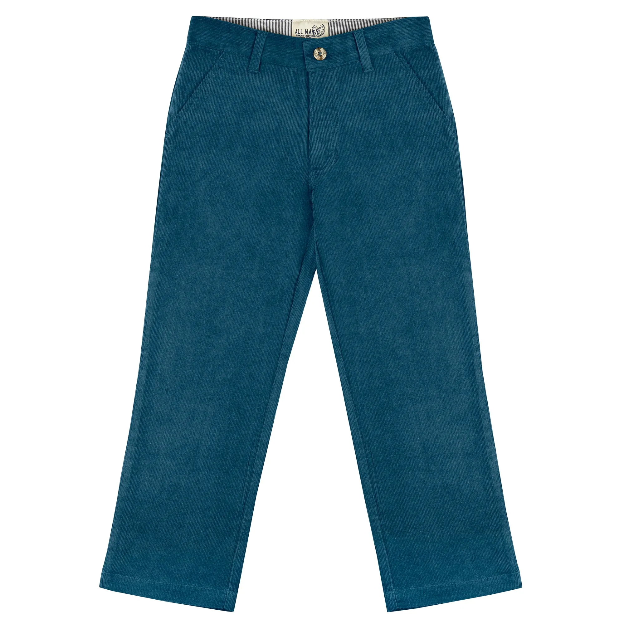 Teal Regular Fit Corduroy Pants