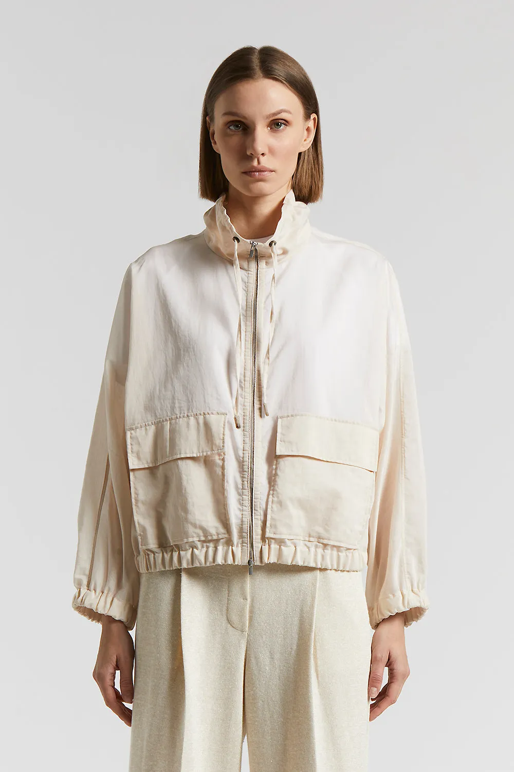 Technical cotton organza jacket