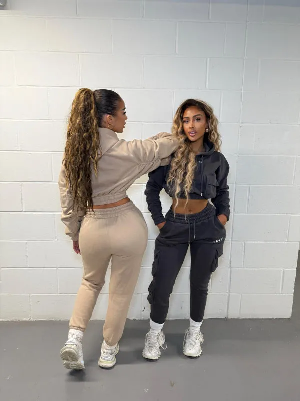 Travel Infinite Slate Grey Cropped Cargo Tracksuit