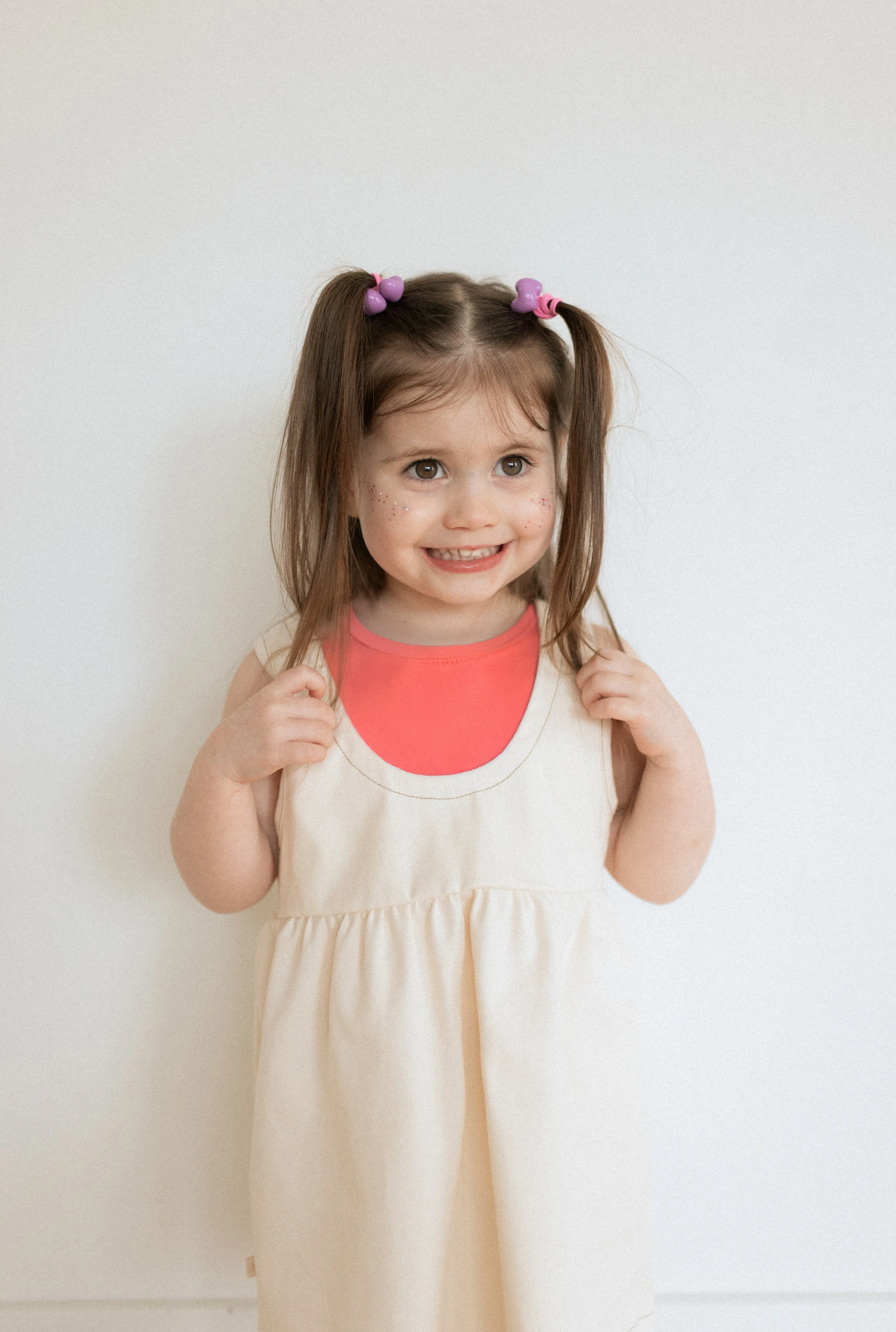Twill Overall Peplum Dress