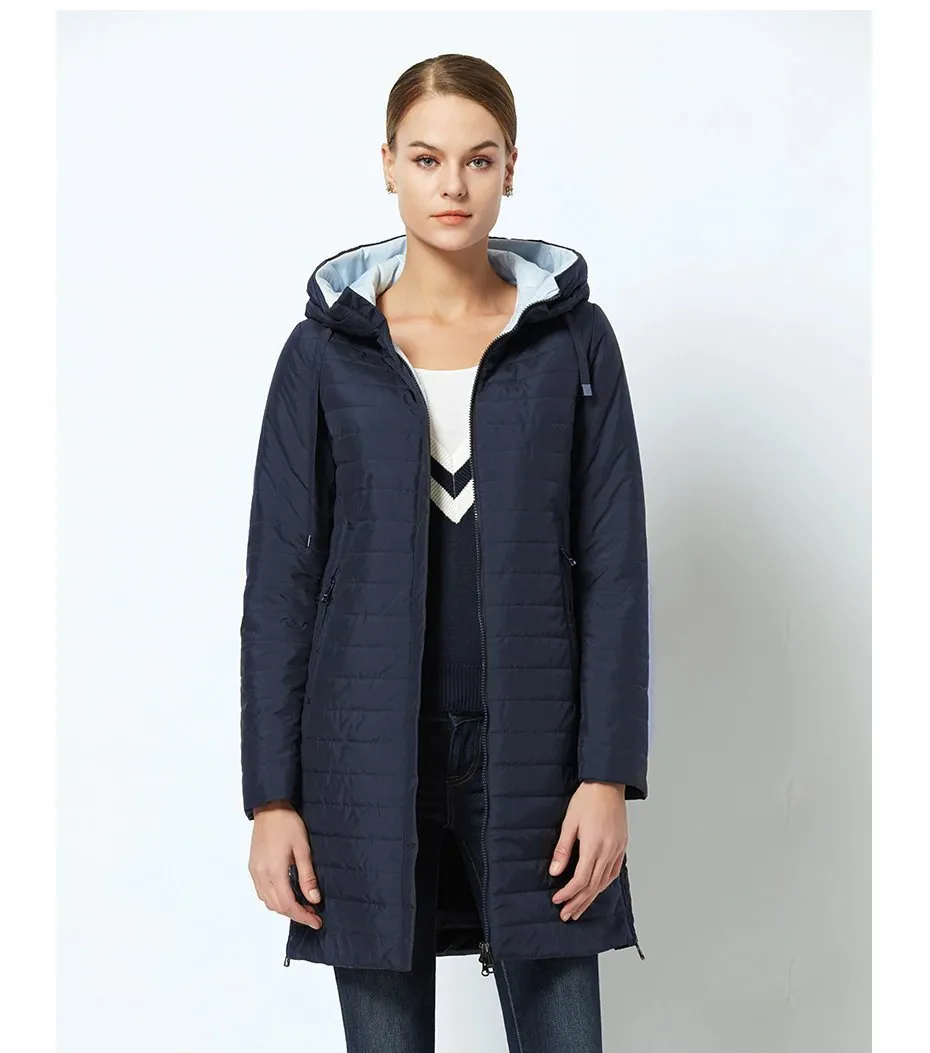 Women's Spring Warm Thin Hooded Long Coat