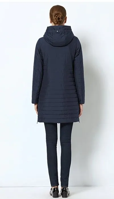 Women's Spring Warm Thin Hooded Long Coat