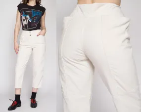 XS 80s White Corduroy Capri Pants