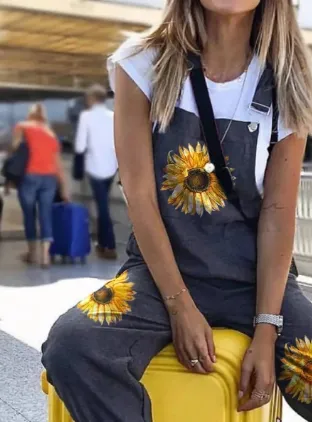 Zonnebloem print casual overall
